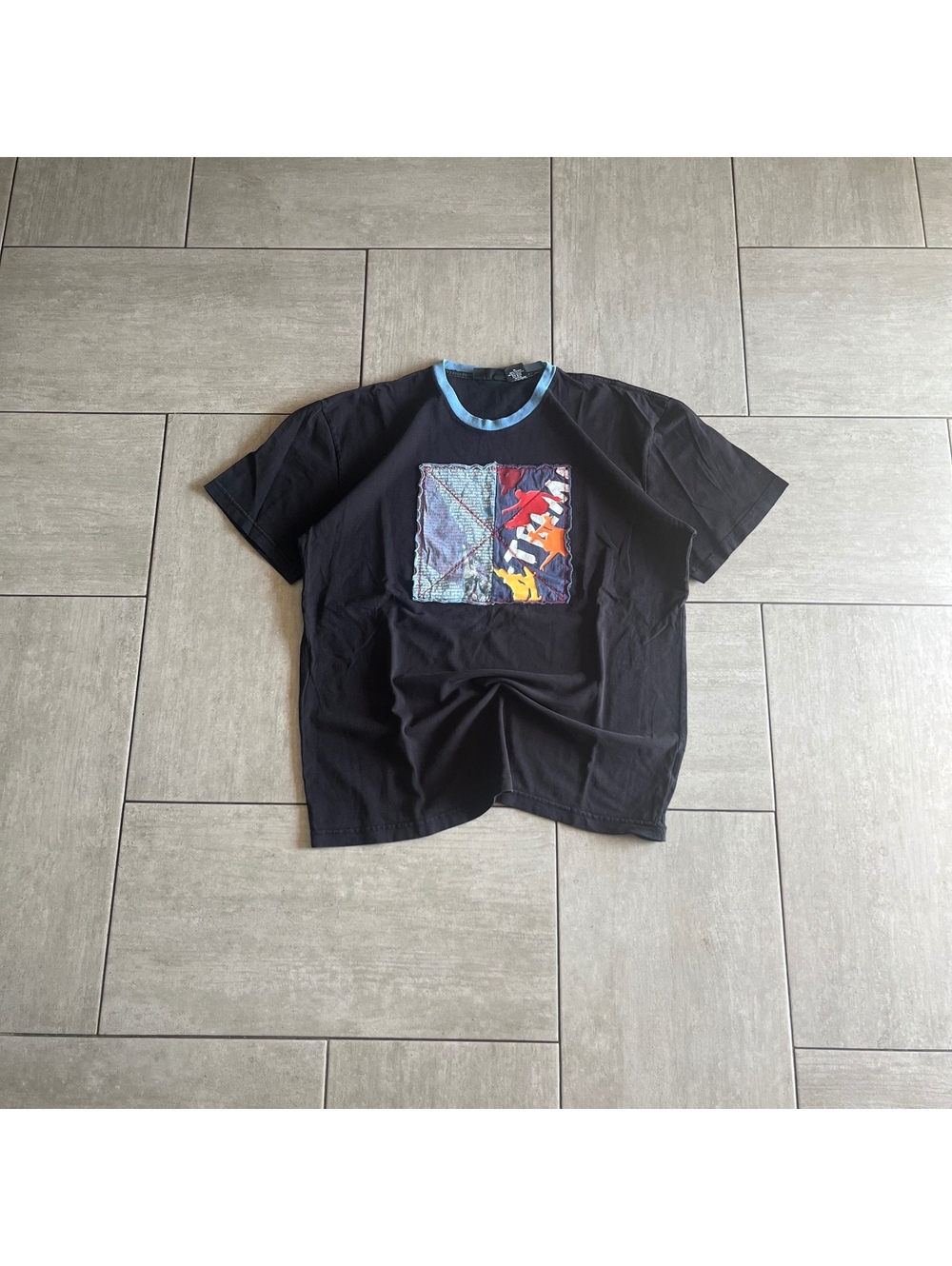 No Boundaries Black Graphic Skating Patch Tee Shirt XL